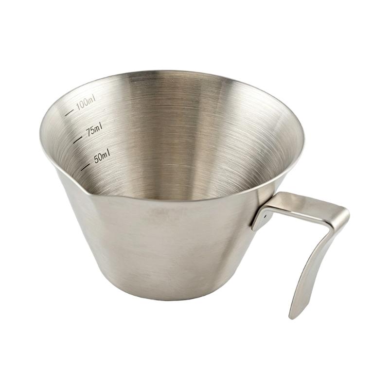 Coffee Measuring Cup With Pour Spout And Clear Measurement Lines Stainless Steel Gadget For Baristas