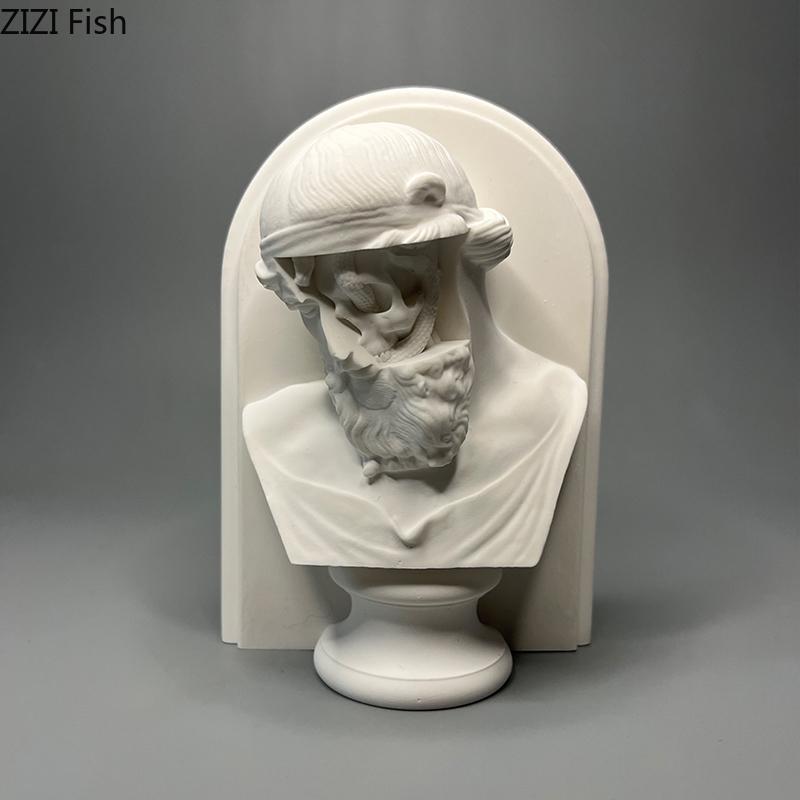 Poseidon Plaster Statue Desk Decoration Ornaments Artwork Characters Sculpture Sketching Practice Coloring Teaching Tool