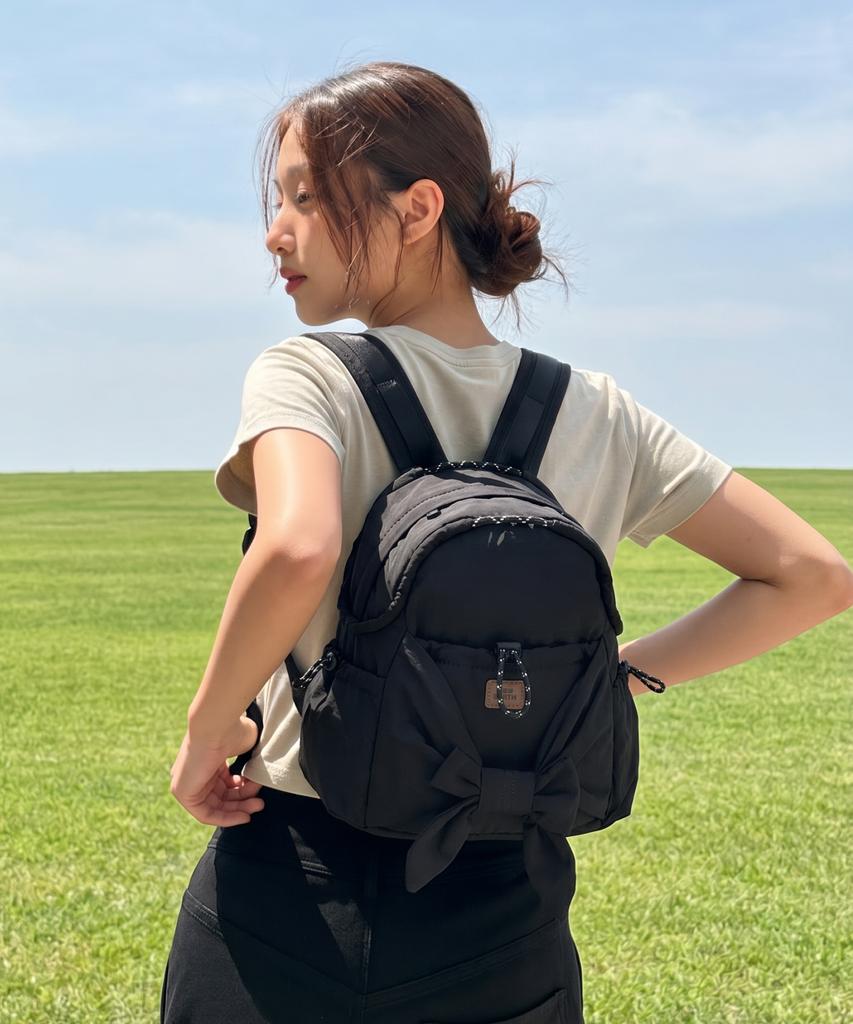 Bibissieoseu Rough Ribbon Mini Backpack_Black