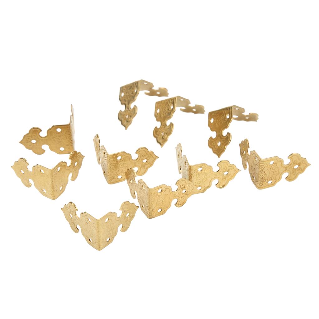 10Pcs Metal Corner Protector Retro Style Durable Brass High Hardness Widely Used Corner Guards for Case Box Furniture