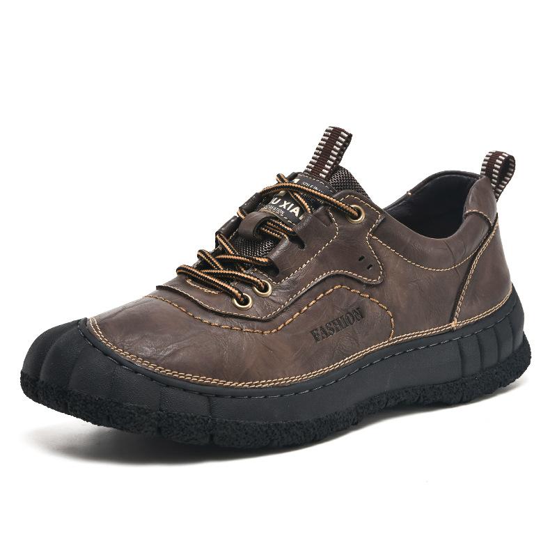 

2025 foreign trade independent station popular autumn and winter lace-up leisure outdoor dad shoes genuine leather men s shoes 45