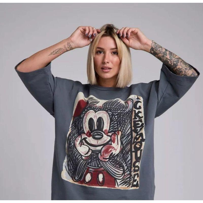 Fashion Wind Fashion Print Round Neck Loose Casual Cotton T-shirt Loose Printed Cotton T-shirt