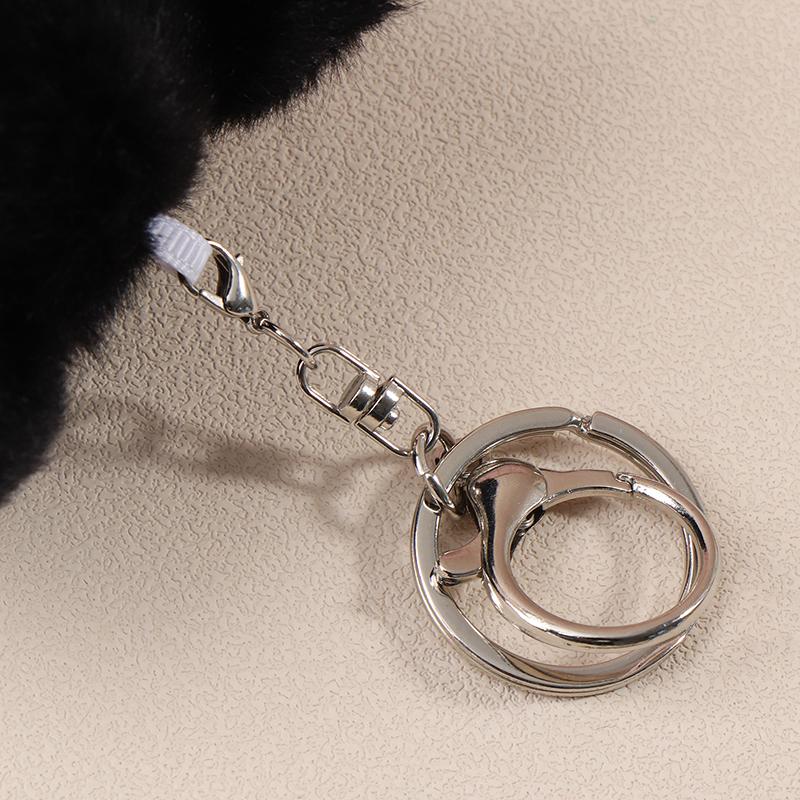 Creative Bookbag Pendant Cute Squeaking Little Cat Plush Cat Keychain Cartoon Cat Soft Tail Stuffed Doll Keyring