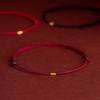 Handcraft Lucky Red Rope Bracelet with Gold Beads Adjustable Length Handchain Bracelets for Women Wrist Wrap Bracelets