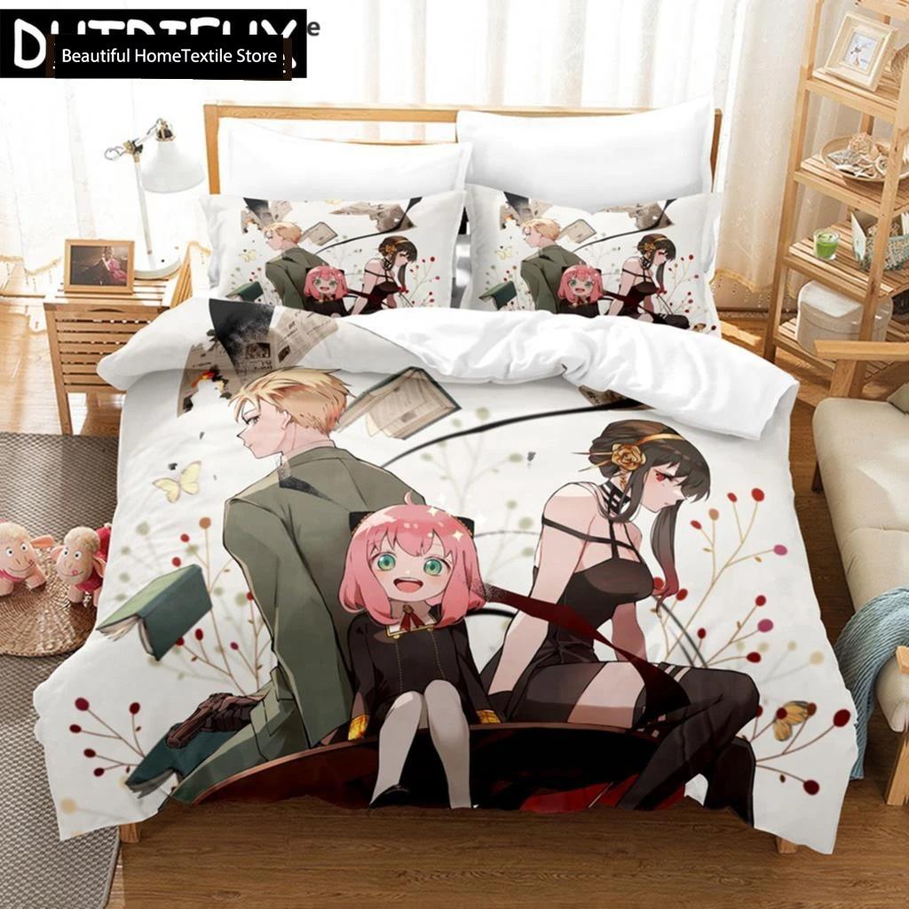 Spy X Family 3D Anime Duvet Cover Sets Pillowcases For Boys Gift Polyester Single Twin Queen King Anya Forger Bedding Set