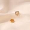 Women Sweet 18k Gold Plated Heart Shape Zircon Stud Earrings Jewelry