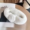 Winter Real Rex Rabbit Fur Scarf Fashion Magnetic Buckle Fur Neck Warmer Thickened Natural Fur Scarf Luxury Camellia Fur Scarf