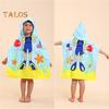 Hooded Kids Towel Cute Cartoon Bathrobe Exquisite Pattern Highly Absorbent Friendly To Skin Foldable Toddler Bathrobe