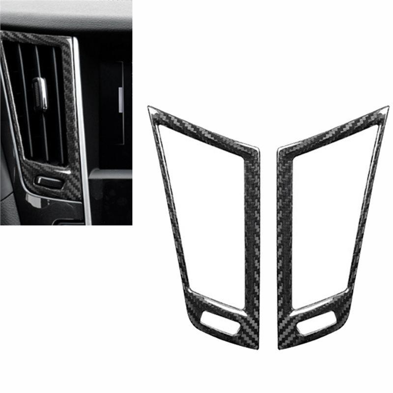 For Infiniti Q50L 2015- A/C Air Vent Trim Sticker Carbon Fiber Dashboard Conditioning Vent Frame Car Accessories