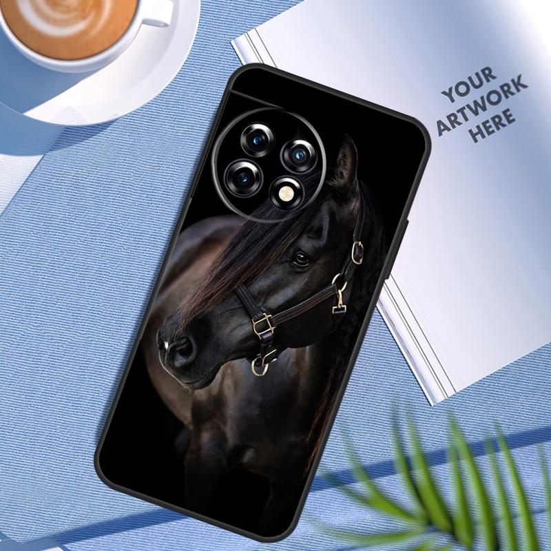 Beautiful Black Horse Case For OnePlus Nord 5 CE 4 3 2 Lite N20 N30 OnePlus 15 13 12 11 9 10 Pro 12R 13T 13R Cover