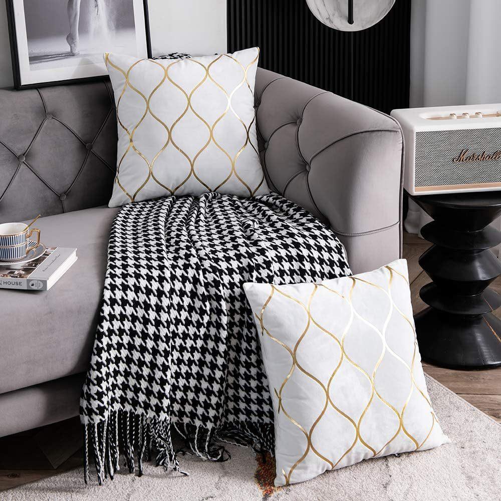 European Classic Gold-Pillow Pillow Case Super Soft Short Plush Lamp Luxury Home Sofa Cushion Cover Premium Durable
