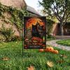 2D Flat Print Halloween Garden Flag Single Sided Haunted House Pumpkin Black Cat Cloth Spooky Polyester Halloween Outdoor Banner