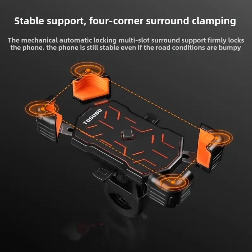 TOSUOD Bike Phone Mount 360° Rotatable Phone Holder For Mountain Bike Moto Motorcycle Stand Bracket Non-slip Cycling