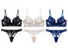 French Lace Push-Up Bra Set with Lily Embroidery & Mesh
