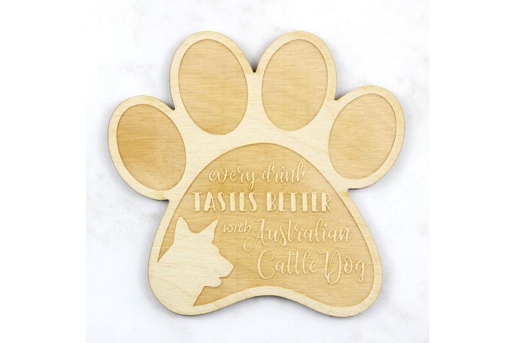 Australian Cattle Dog, Blue Heeler, Red Heeler - Mug coaster, engraved coaster with dog, gift for dog lover by Art-Dog brand