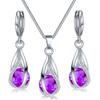 Set di gioielli con orecchini pendenti con collana e goccia di cristallo per le donne, matrimonio, matrimonio, regalo di Halloween