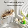 Punch-Free Kitchen Sink Organizer with Drain Rack & Rag Bar
