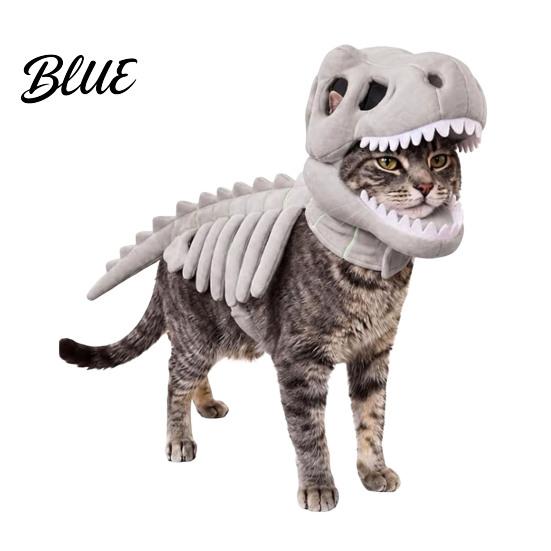 Divertente Costume da Festival per Animali Domestici Costume Scheletro di Dinosauro per Animali Domestici Apparel 3D Luminoso al Buio Halloween Cani Vestito Dino Gatti Cosplay Festa Festiva Divertente