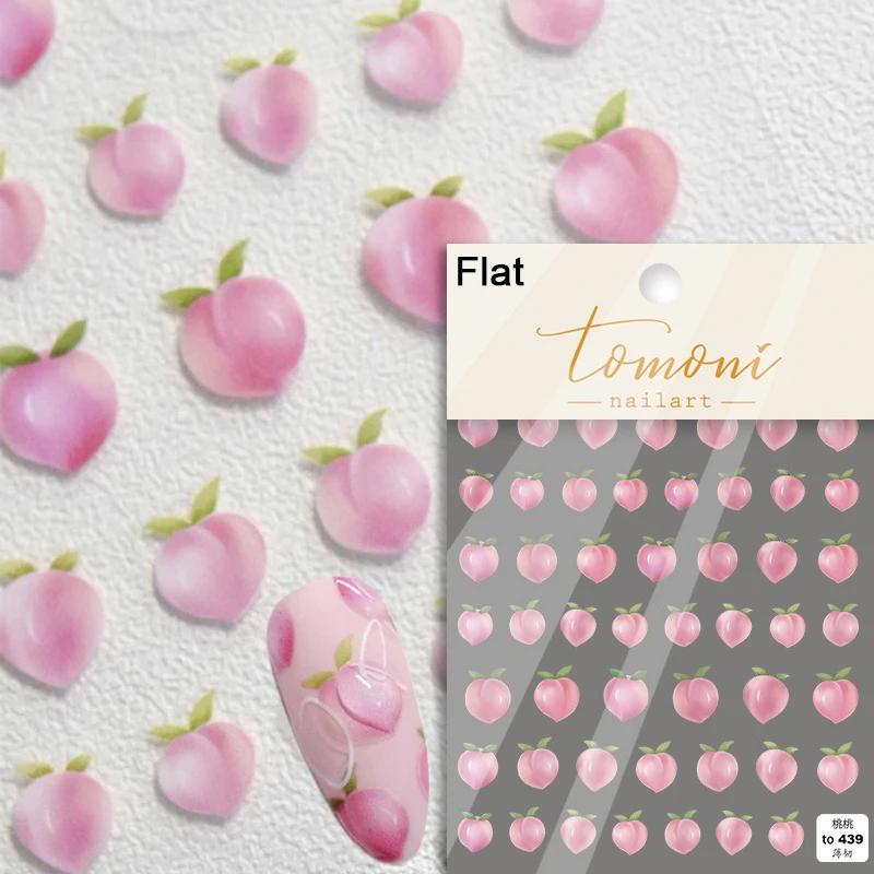 1 piece5D Cute Fruit Jelly Nail Stickers Red and Green Apple High Quality Nail Stickers New Embossed Nail Art Decoration Sticker
