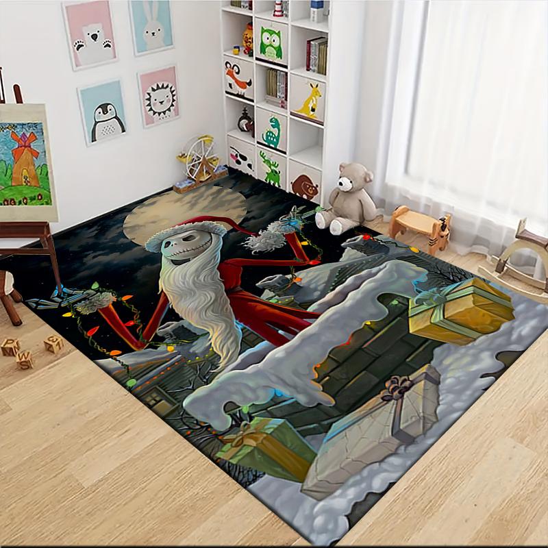 1Pc Jack Sally'S Winter Romance Carpet Rug Soft Washable Antislip Home Living Room Sofa Mats Personalized Christmas Rug