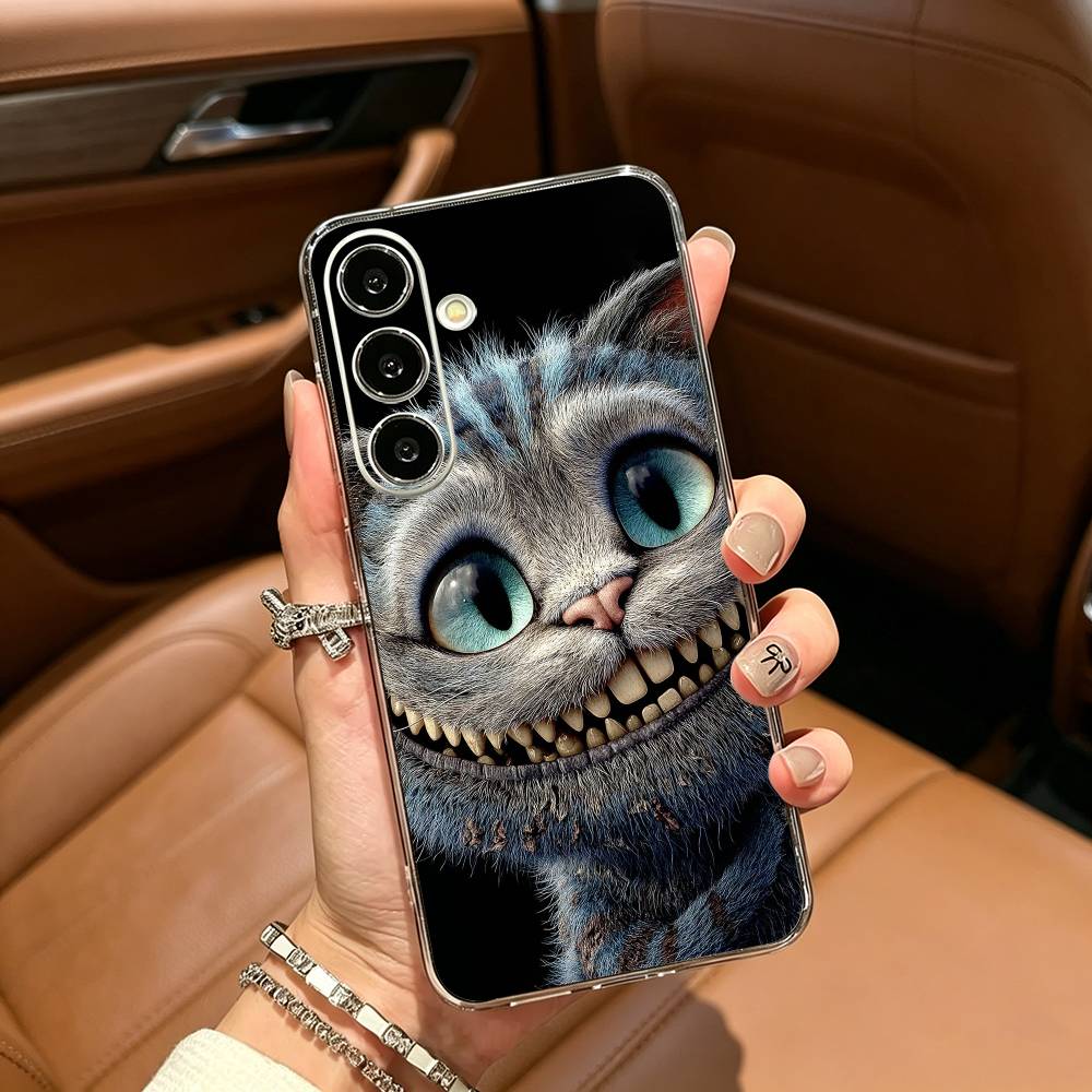 Cute C-Cheshire Cat Phone Case For Samsung Galaxy A71,A70,A52,A51,A40,A30 Transparent Cover