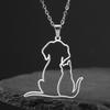 Cute Cat and Dog Pendant Necklace for Women and Girls, Stainless Steel Pet Jewelry Cat Necklace Gift, 2026 Trendy New Design