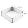 Anillo de Mousse Cuadrado 3D Grande de Acero Inoxidable Molde Ajustable para Hornear Pasteles Galletas