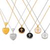 Peach Heart Flow Su Pendant Necklace Niche Personality Design Cross Titanium Steel Jewelry Set Women