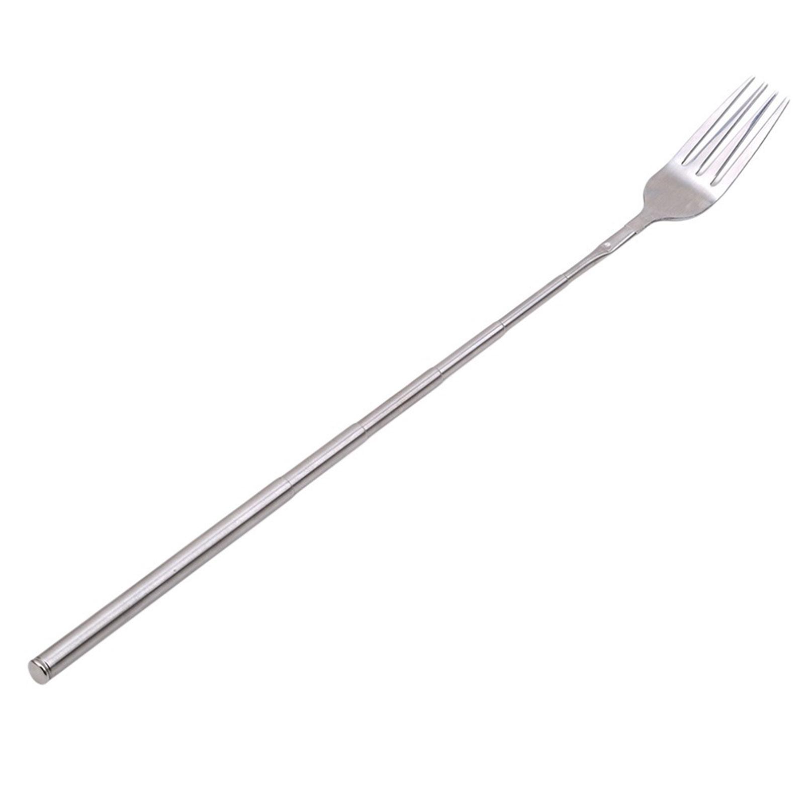 

Extendable Fork Stainless Steel Extra Long Grilling Dessert Fork Novety Prank Kitchenware Food Grade Reusable Camping BBQ Fork