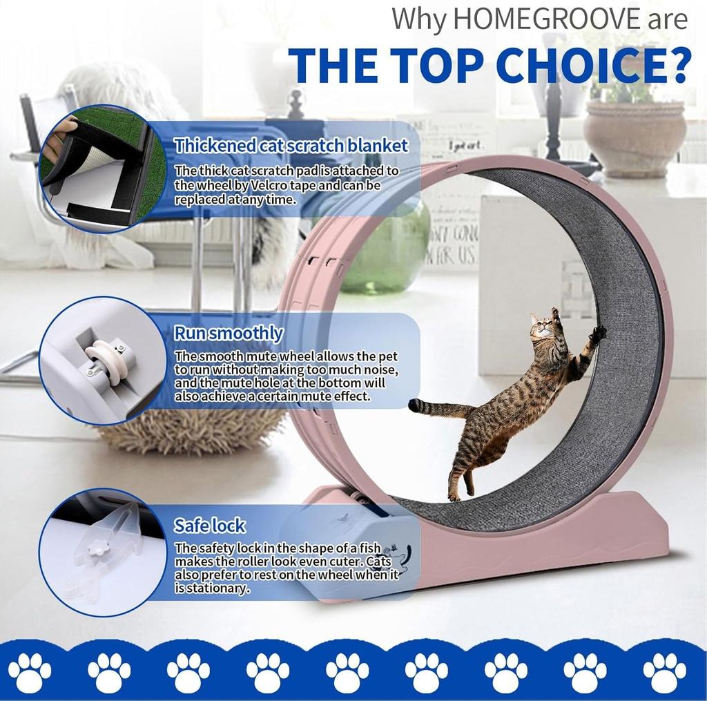 Cat Exercise Wheel Cat Wheels for Indoor Cats,Cat Treadmill Wheel Exerciser with Carpeted Runway, Cat Wheel for Fitness Weight.