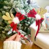 Christmas Hairband Hair Accessories New Deer Horn Bow Headwear Christmas Festival Sweet and Cute Headband Accessories