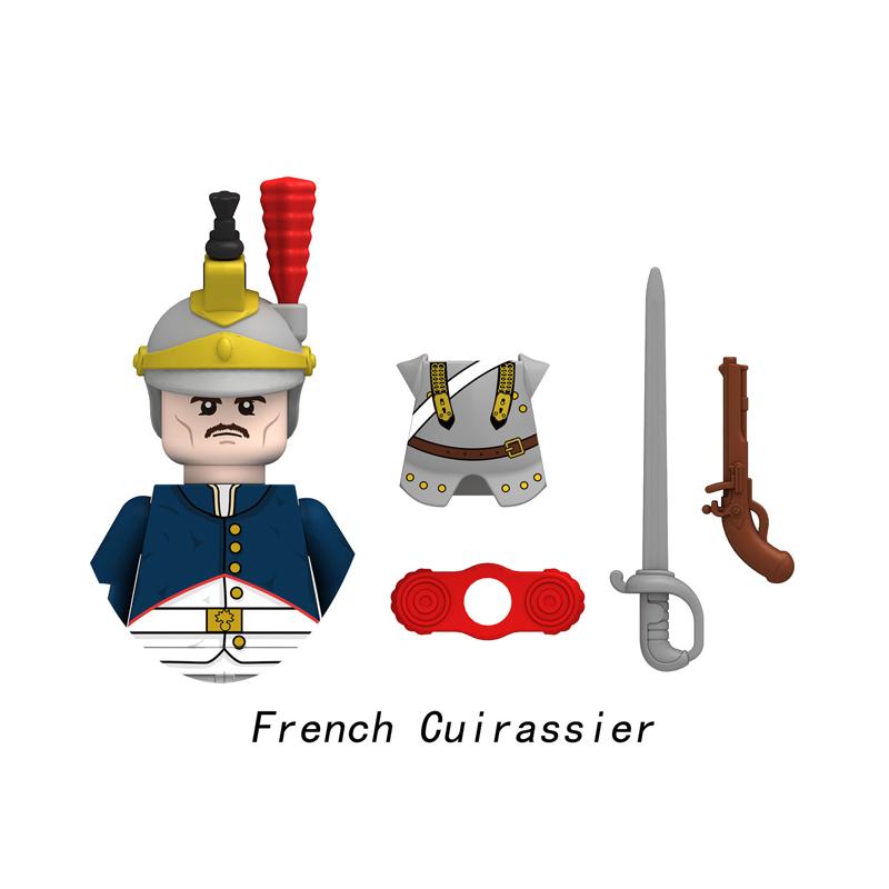 Napoleonic Wars Military Soldiers Building Blocks Sets WW2 MiniFigures French British Fusilier Rifles Bagpiper Weapons Kids Toys