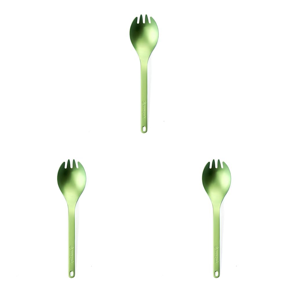 

Snow Peak Titanium Spork, Green, SCT-004GR (x 3)