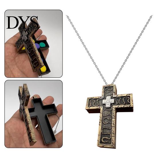 Anxiety Relief Accessory Necklace with Secret Compartment Character Ten Shaped Stress Jewelry Pendant Handmade 3D Printed Game Handcrafted Fidget