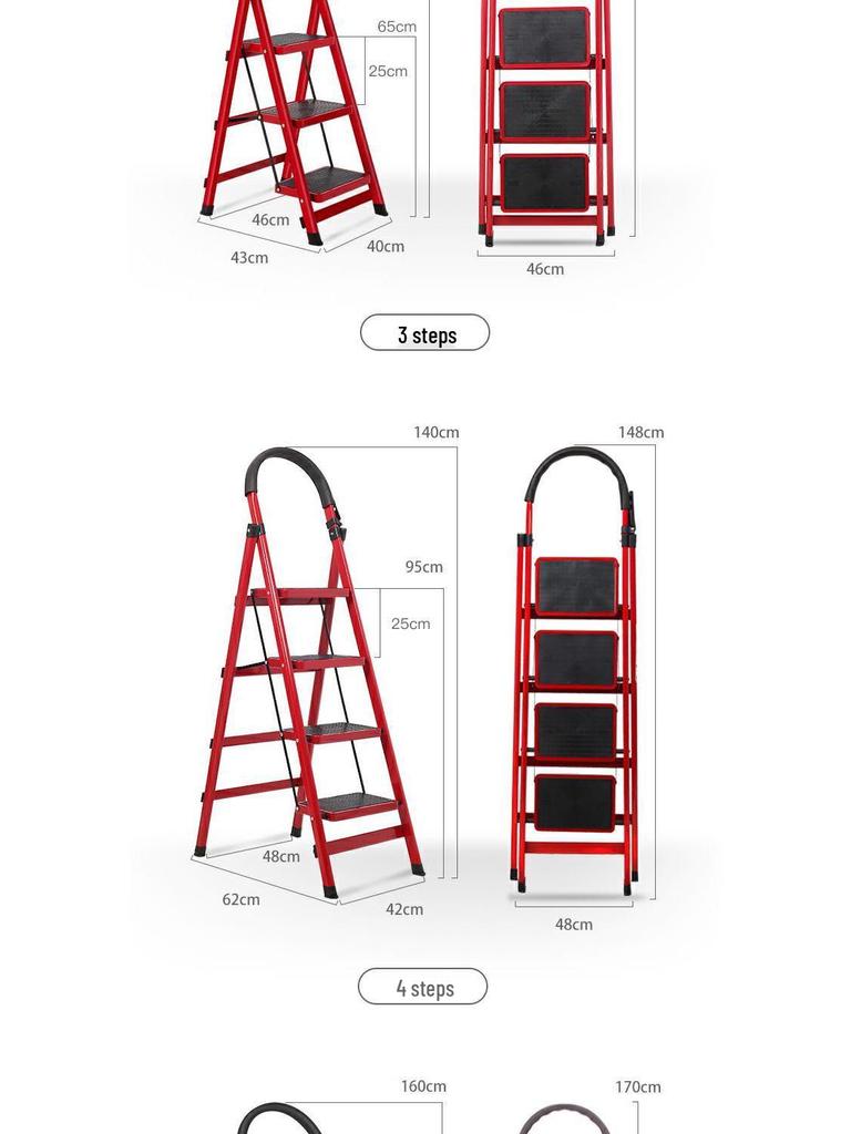 Portable Multi-Functional A-Frame Folding Ladder for Home and Engineering Use