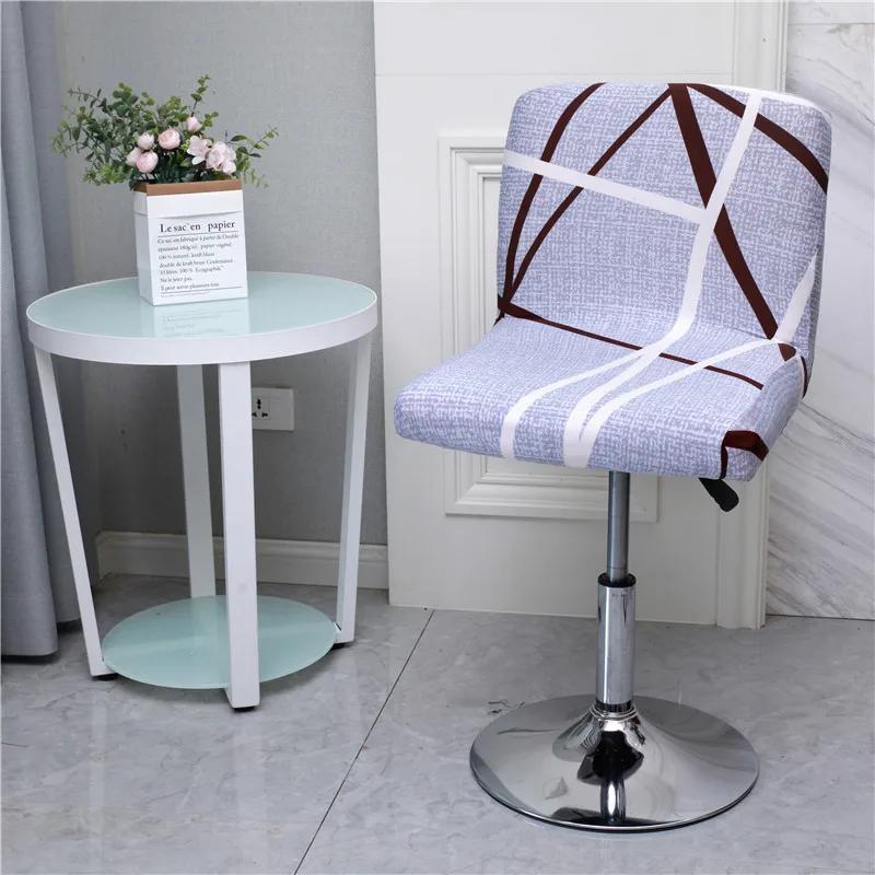 Flower Bar Stool Chair Cover Low Back Chair Slipcovers Spandex Seat Case Elastic Office Chair Cover Dining Seat Protector