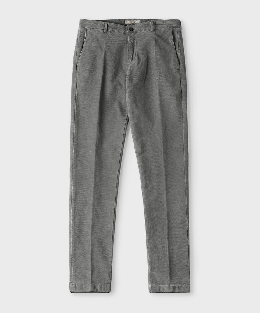 PANICALE Gray Regular Fit Washed Cotton Pants
