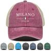 MILANO ITALIA Bedruckter Sonnenhut Verstellbare Lässige Freizeit Kappe mit Gebogenem Schirm Für Geschenke Street Style Camping Bekleidung Netz Baseballkappe