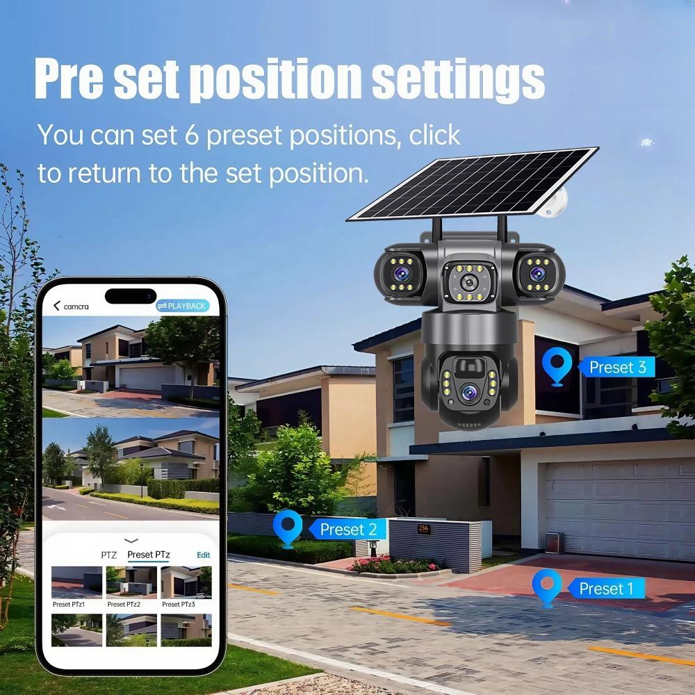 LS VISION Outdoor 4G Solar Camera,6K Battery Powered PTZ 12MP Security Camera for Home PIR Motion Detection Color Night Vision CCTV