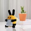 Positive Crochet Bee Doll with Encouraging Card Emotional Support Handmade Knitting Honeybee Animal Toy Decoration Ornament Kids Adults Birthday Gift