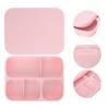 Ensemble de assiettes en silicone rose facile à nettoyer pour tout-petits 1 jeu