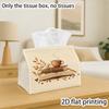 2D Flat, 1pc Rustic Coffee Tissue Box And Napkin Holder - Fabric Organizer Suitable for Home, Kitchen, Car, Parties, Multi-Purpose Storage for Napkins