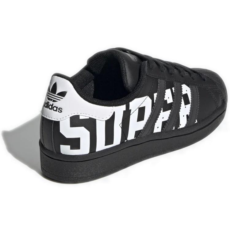 (GS) adidas originals Superstar J Logo 'Black White' Kids' FV3745