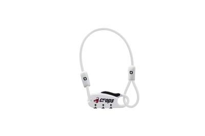 Crops Bike Lock Helmet Lock UNI Q White 4mm X 300mm 3 Digit Dial (Unique) CP-SPD07SHT-02