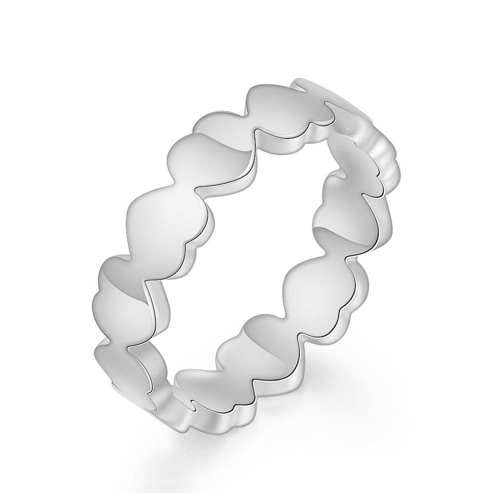 New Fashion Minimalist Geometric Rings for Women Party Jewelry Heart Cocktail Ring Stainless Steel Anillos Mujer