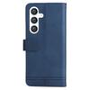 For Samsung Galaxy S25+ Leather Wallet Cases Skin Touch Phone Cover Stand with Strap