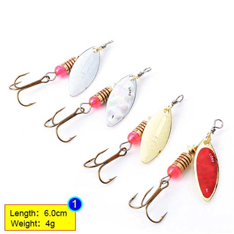 

FISH KING 4 шт. спиннер-приманка 4 г, 7 г, 12 г, 18 г, 28 г, ложка, приманка, щука, металл с тройными крючками, искусственная приманка для окуня, рыболовная приманка 6.0cm 4g