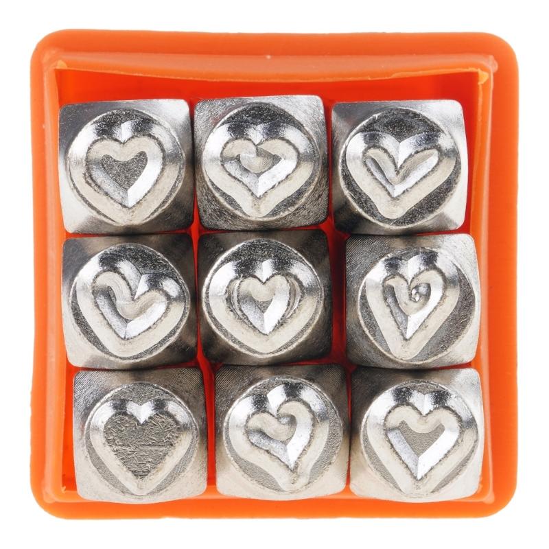 3/6mm Metallstempel-Set für Schmuck, Herzförmig, Lederstempel, Arbeitswerkzeug zum Stempeln von Schmuck, Bastelprojekt