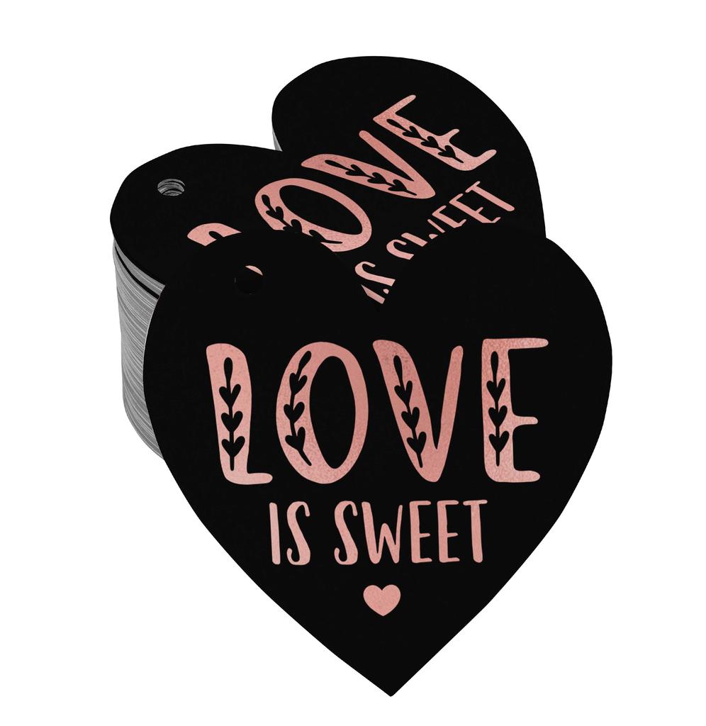 Inkdotpot 100 Pack Real Silver Foil Paper Tag Love Is Sweet Wedding Favor Hang