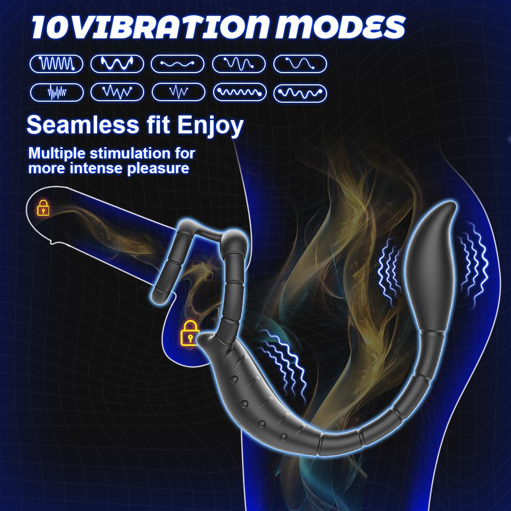 Vibrating Butt Plug for Men Prostate Massager Anal Vibrator for Beginner Anal Plug Cock Ring Perineum Stimulator Sex Toy for Men